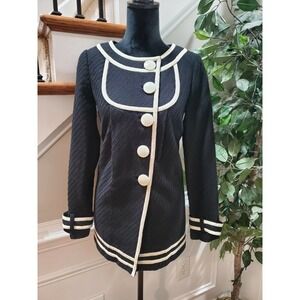 Tibi Newyork Women's Black 100% Cotton Long Sleeve Single Breasted Jacket Blazer